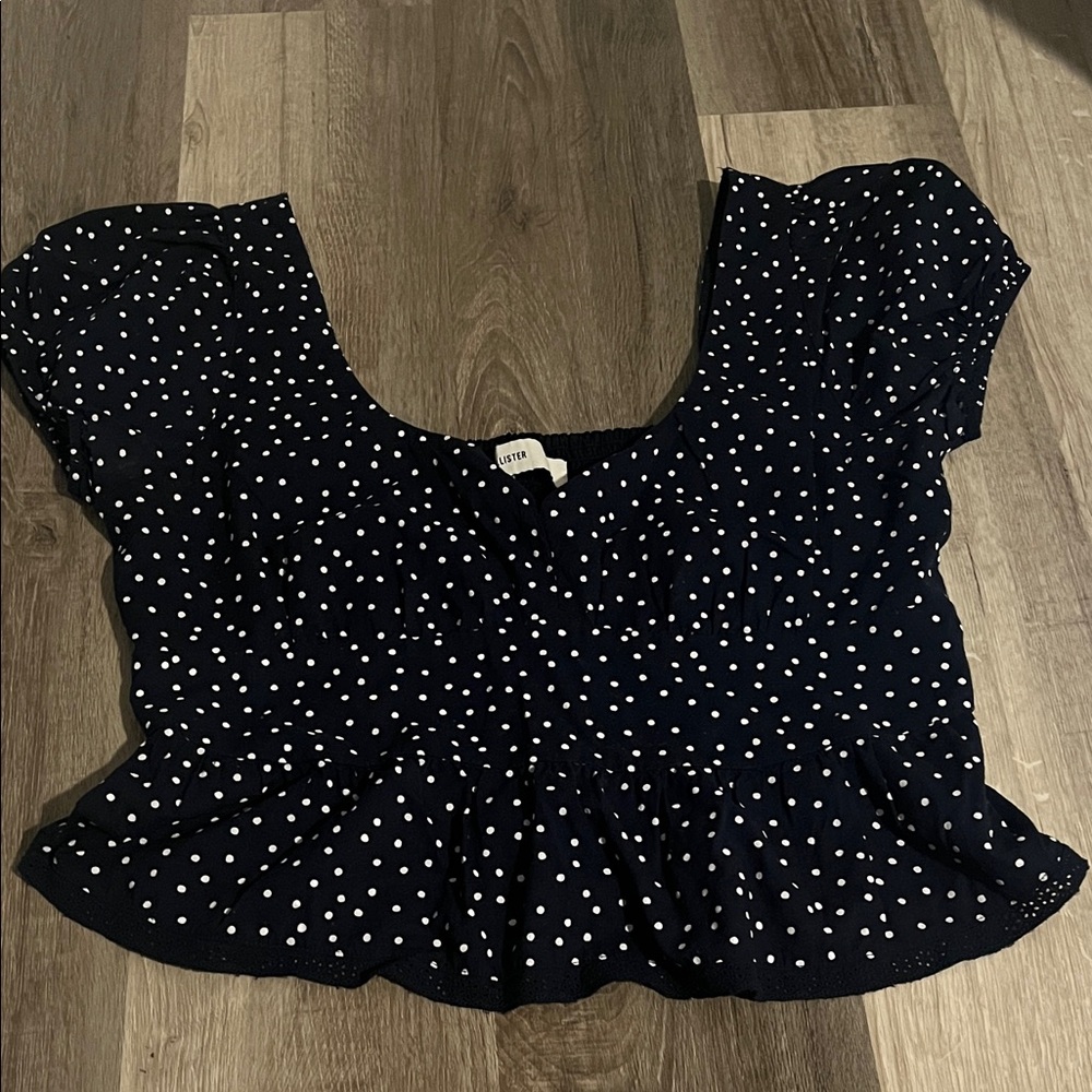 Hollister Navy Polka Dot Women's Top
